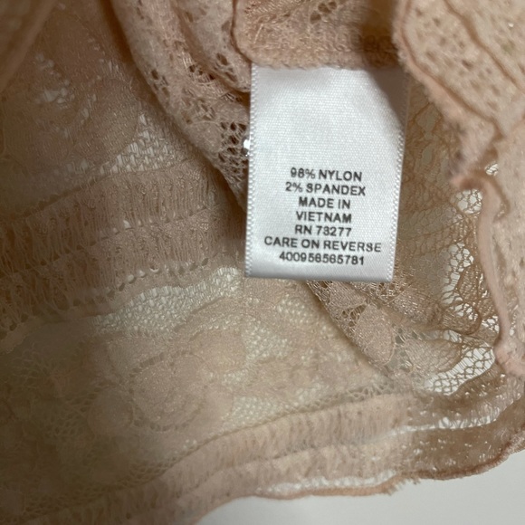 Elle peach nude lace ruffle tee shirt XL - Picture 4 of 6
